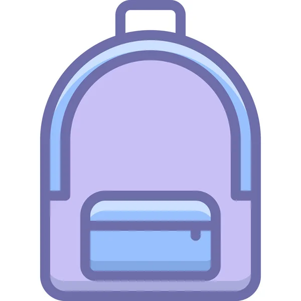 Mochila Bolsa Camping Icono Estilo Contorno Lleno — Vector de stock