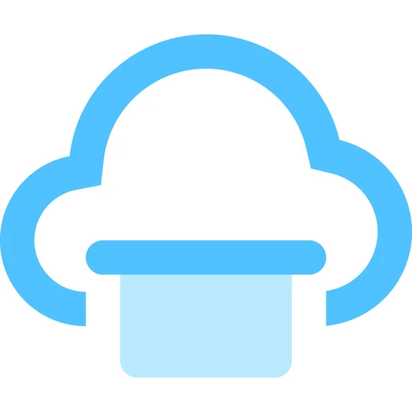 Cloud Data Print Icoon Platte Stijl — Stockvector
