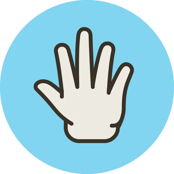 Пальці Ять Значок Руки Заповненому Стилі Контуру — стоковий вектор
