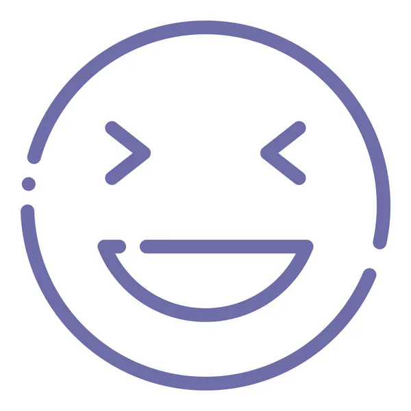 Emoji Tvář Šklebící Ikona Stylu Osnovy — Stockový vektor