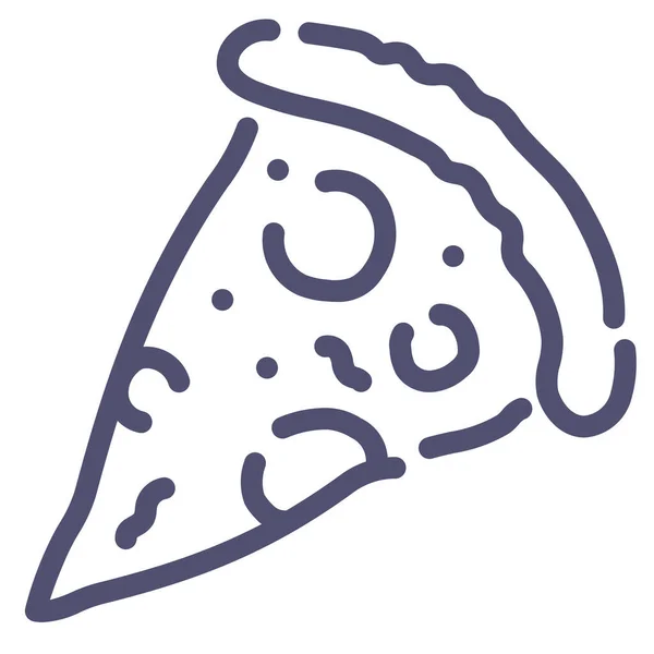 Πίτσα Τροφίμων Εικονίδιο Φέτα Στυλ Περίγραμμα — Διανυσματικό Αρχείο
