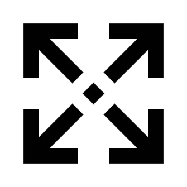 ソリッドスタイルの矢印の移動位置アイコン — ストックベクタ