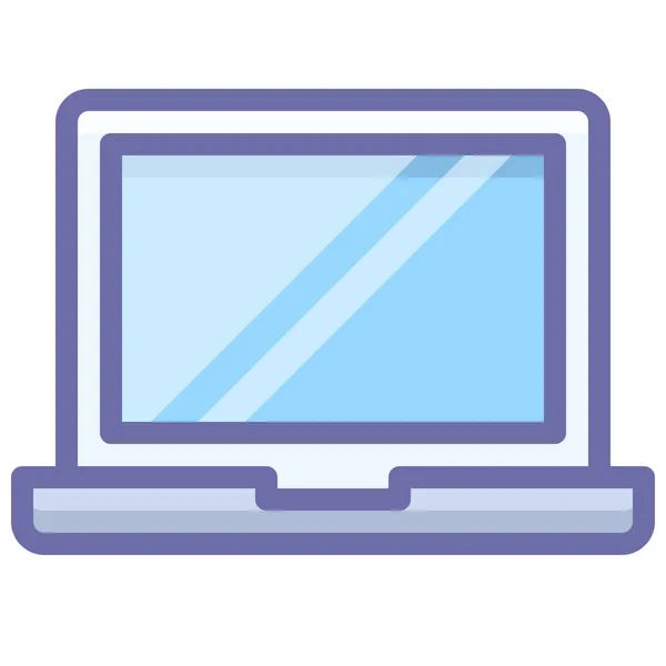 Device Laptop Macbook Icon Filled Outline Style — Stock Vector