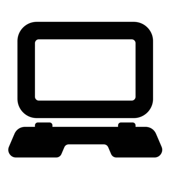 Ordinateur Portable Macbook Icône Dans Style Solide — Image vectorielle