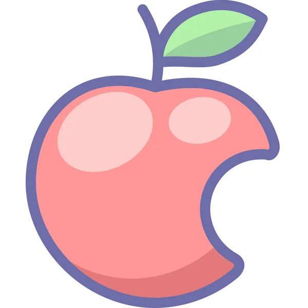 Icône Intellect Pomme Fruit Dans Style Contour Rempli — Image vectorielle