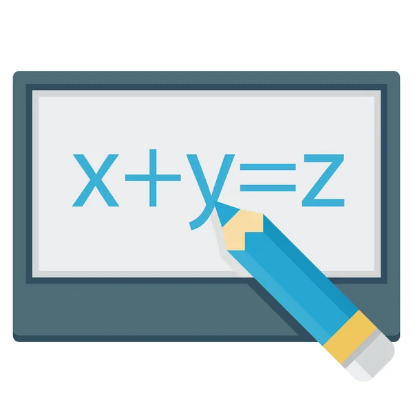 Tablet Equation Formula Icon Flat Style — Stock Vector