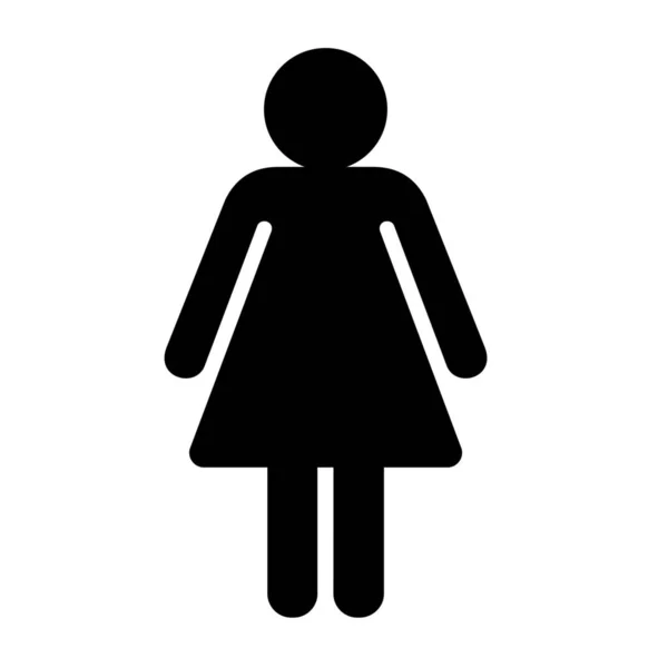 Female Lady Navigation Icon Solid Style — Stock Vector