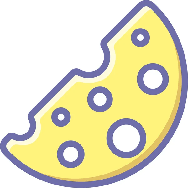 Queso Comida Icono Contorno Relleno Estilo Contorno Relleno — Archivo Imágenes Vectoriales