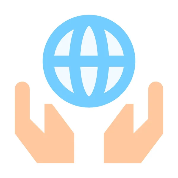 Руки Зберігають Ікону Світу Стилі Flat — стоковий вектор