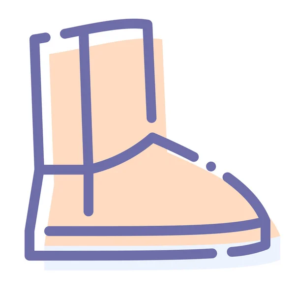 Boots Shoes Ugg Icon Filled Outline Style — Stock Vector