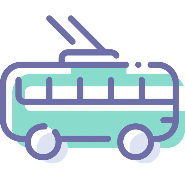 Icono Carretilla Transporte Autobús Estilo Contorno Lleno — Vector de stock