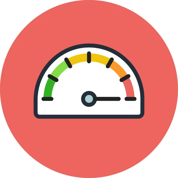 Dashboardmeter Prestatie Icoon Gevulde Omtrek Stijl — Stockvector