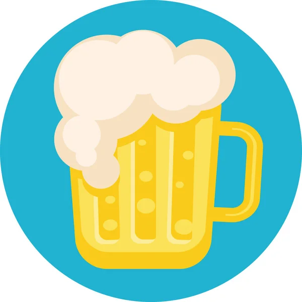 フラットスタイルのビールアルコール飲料アイコン — ストックベクタ