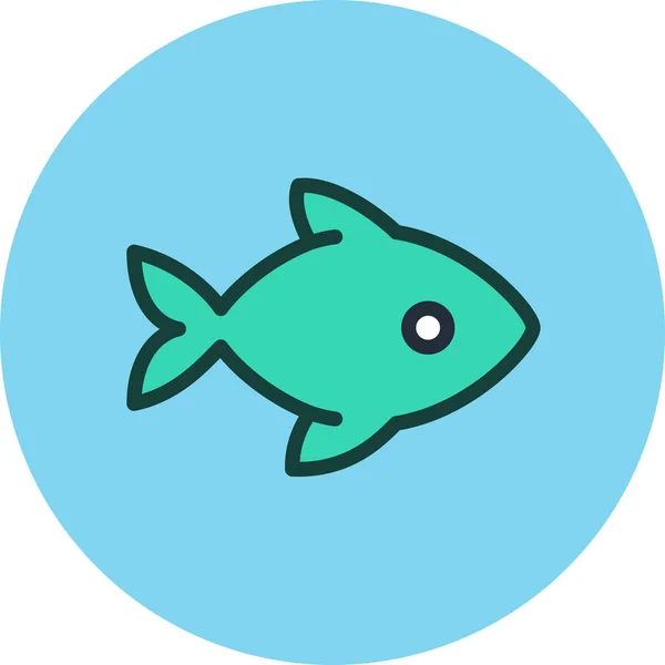 Ícone Frutos Mar Comida Peixe Estilo Esboço Preenchido — Vetor de Stock
