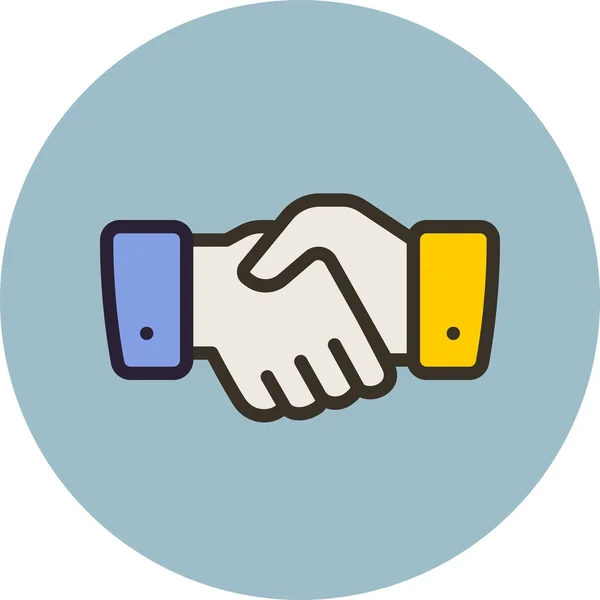 Associate Hand Handshake Icon Filled Outline Style — Stock Vector