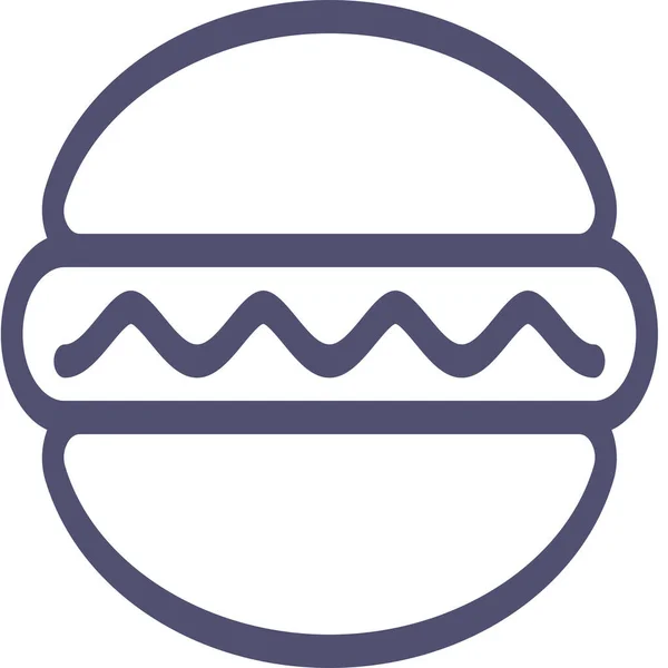 Hambúrguer Comida Ícone Fast Food Estilo Esboço — Vetor de Stock