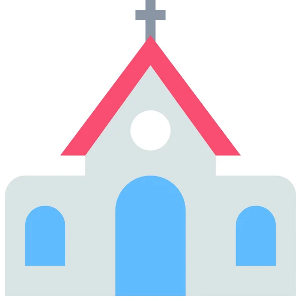 Building Church Religion Icon Flat Style — Stock Vector