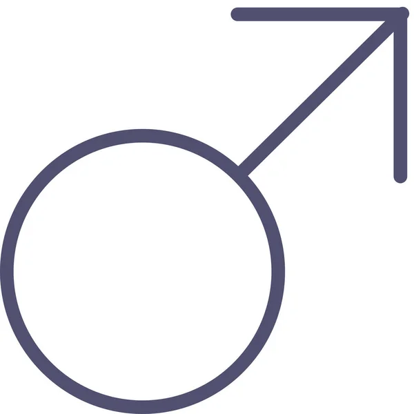 Männliches Zeichen Symbol Outline Stil — Stockvektor