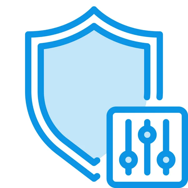 Icono Control Seguridad Antivirus Estilo Outline — Vector de stock