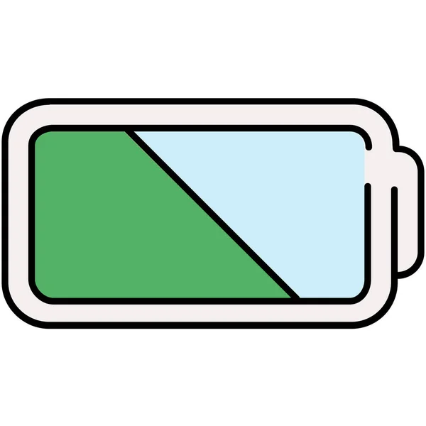 Polovina Multimediální Ikony Baterie Stylu Vyplněného Osnovy — Stockový vektor