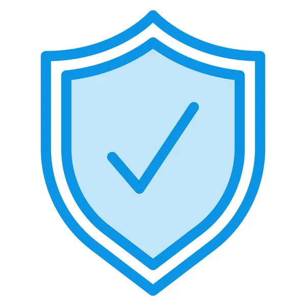 Escudo Seguridad Protegido Icono Estilo Contorno Lleno — Vector de stock