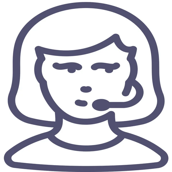 Аватар Підтримки Жінка Значок Стилі Контур — стоковий вектор