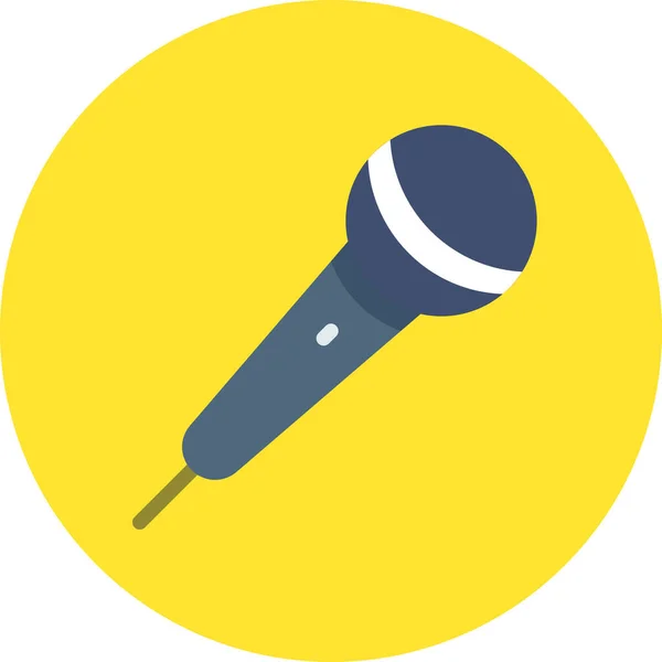 Broadcast Mic Record Icon Badge Style — Stock Vector