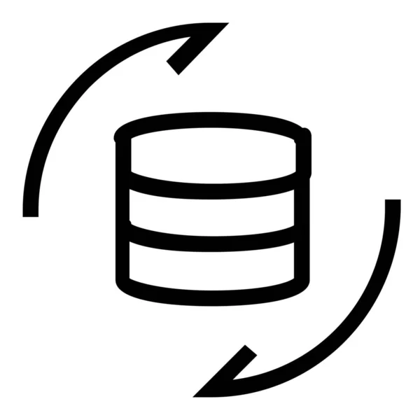 Database Refresh Server Icon Outline Style — Stock Vector