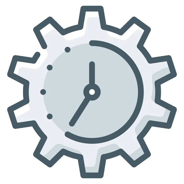 Clock Cogwheel Gear Icon — Stock Vector