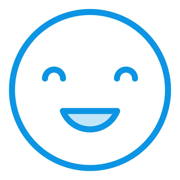 Emoji Icono Sonrisa Feliz Estilo Contorno Lleno — Vector de stock