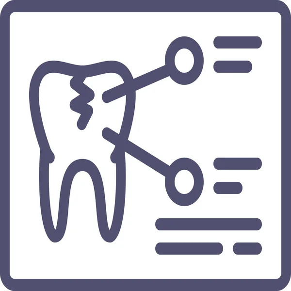 Medicina Tomografia Ícone Dente Estilo Esboço —  Vetores de Stock