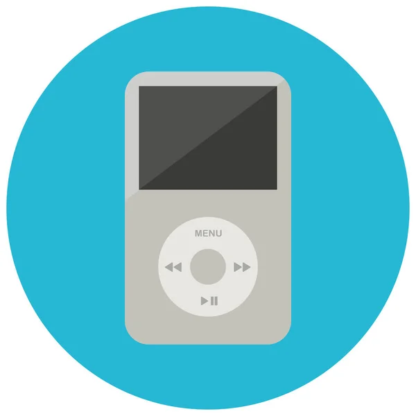 Entretenimiento Ipod Escuchar Icono Estilo Plano — Vector de stock