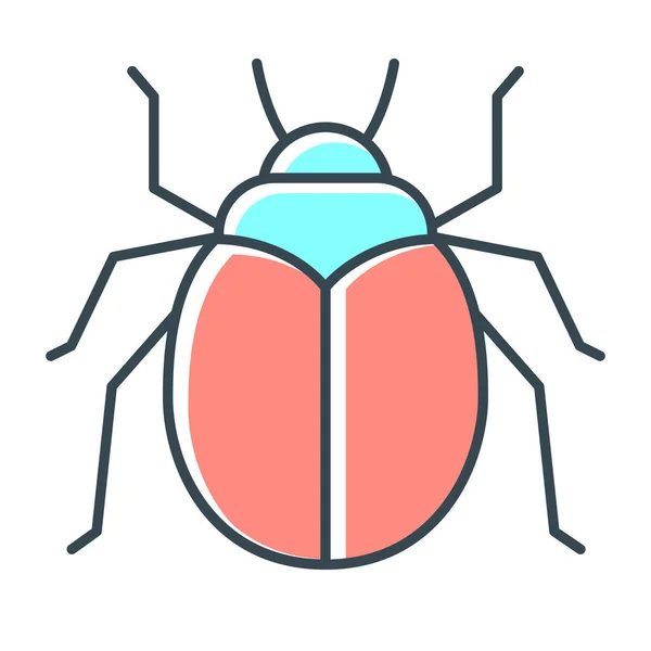 Bug Besouro Ícone Erro Estilo Esboço Preenchido — Vetor de Stock