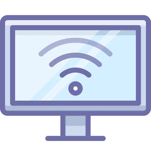 Icône Intelligente Internet Divertissement Dans Style Contour Rempli — Image vectorielle