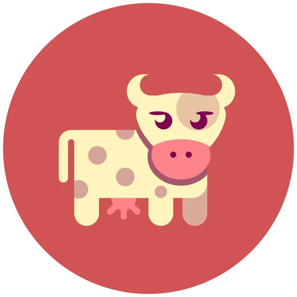 Cow Milk Flat Icon Flat Style — Stock Vector