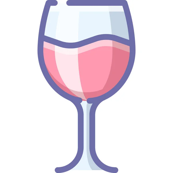 Drink Glass Goblet Icon Filled Outline Style — Stock Vector