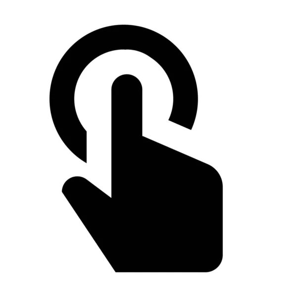 Klicken Sie Auf Touch Geste Symbol Solid Stil — Stockvektor