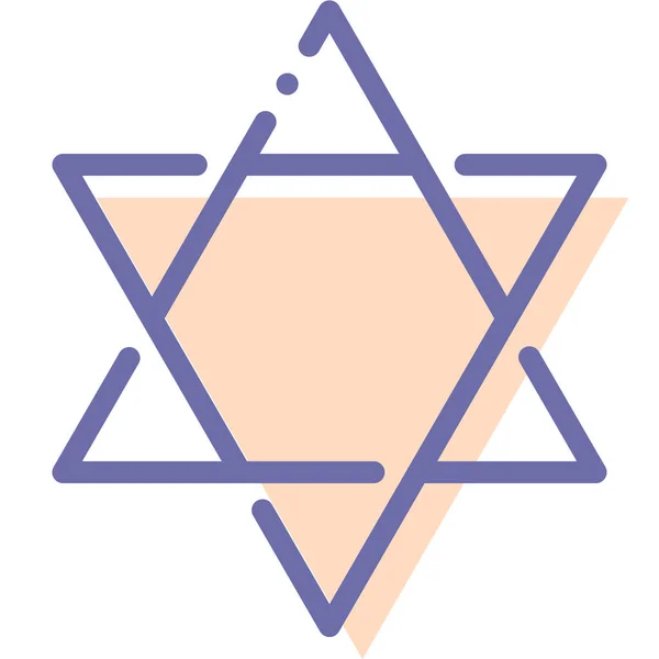 Икона Еврейской Религии Дэвида Стиле Заполненный Контур — стоковый вектор