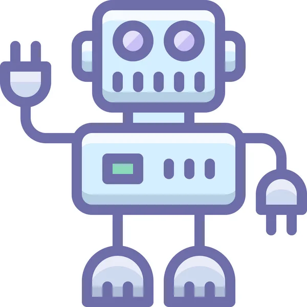 Sztuczna Inteligencja Robot Ikona Stylu Wypełnione Zarys — Wektor stockowy