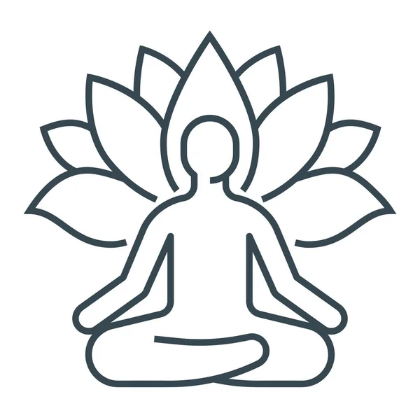 Coronavirus Covid Kategorisinde Yoga Meditasyon Lotus Ikonu — Stok Vektör