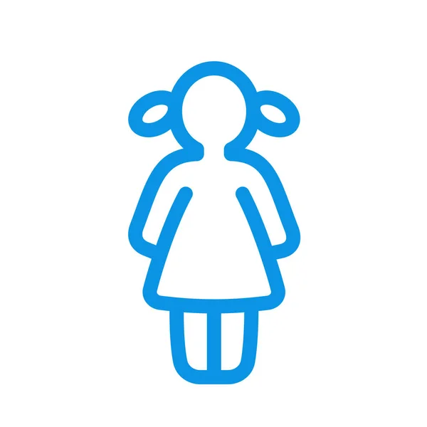 Κορίτσι Ανθρώπινο Εικονίδιο Περίγραμμα Στυλ Περίγραμμα — Διανυσματικό Αρχείο