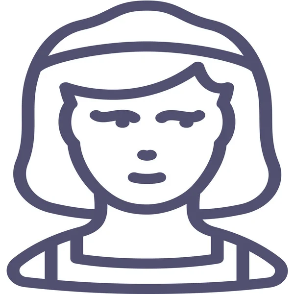 Avatar Charwoman Icono Mujer Estilo Esquema — Vector de stock