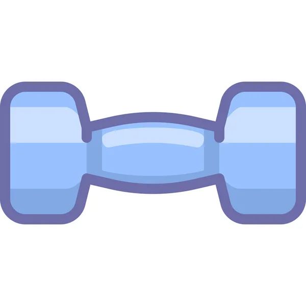 Dumbbell Gimnasio Peso Icono Estilo Contorno Lleno — Vector de stock