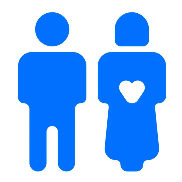 Οικογένεια Γονείς Εικονίδιο Εγκυμοσύνης Στερεό Στυλ — Διανυσματικό Αρχείο