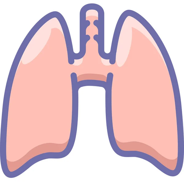 Anatomía Pulmones Icono Contorno Lleno Estilo Contorno Llenado — Archivo Imágenes Vectoriales