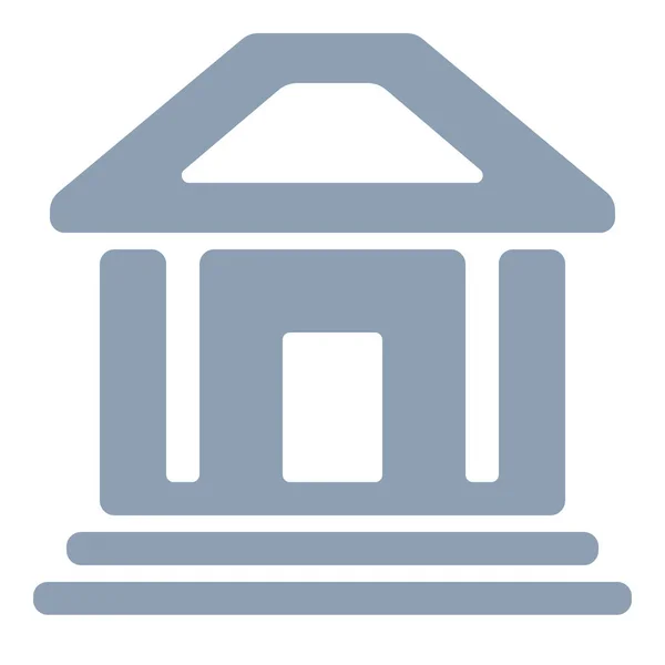 Bank Épület Ikon Szilárd Stílusban — Stock Vector