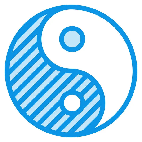Yang Yin Icono Esquema Estilo Esquema — Archivo Imágenes Vectoriales