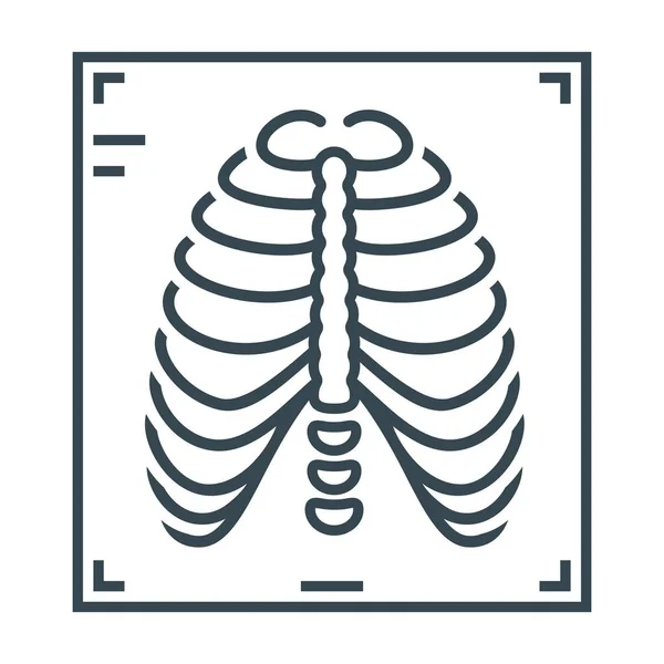 Icono Costillas Caja Torácica Medicina Estilo Esquema — Vector de stock