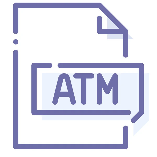 Icono Archivo Extensión Atm Estilo Esquema Relleno — Vector de stock