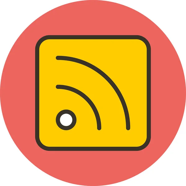 Feed Noticias Rss Icono Estilo Contorno Lleno — Vector de stock